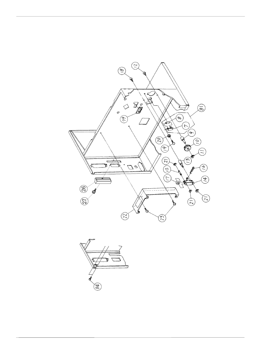 Base cover assembly | SATO CL 408e User Manual | Page 200 / 219