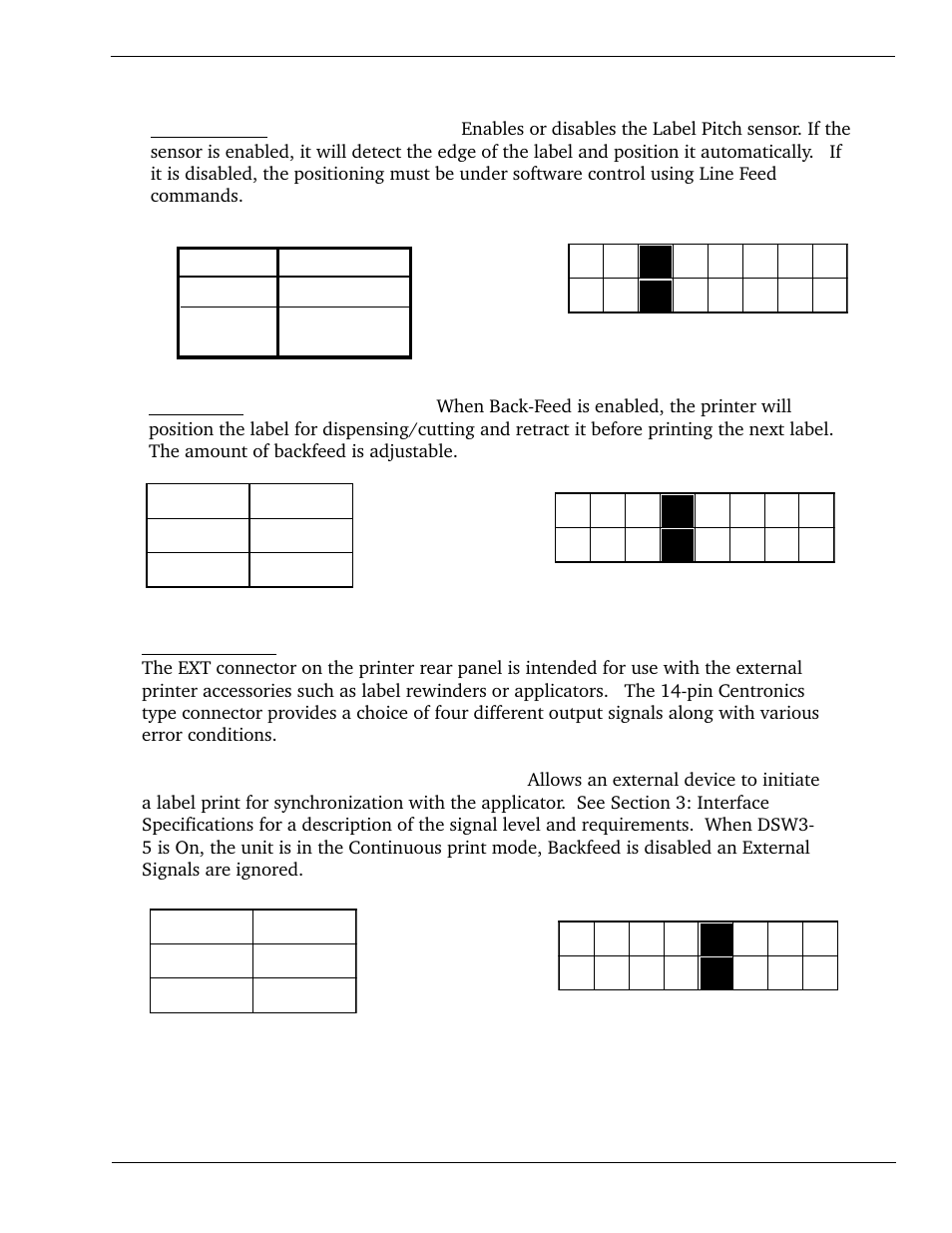 Dip switch settings | SATO CL 408e User Manual | Page 25 / 219