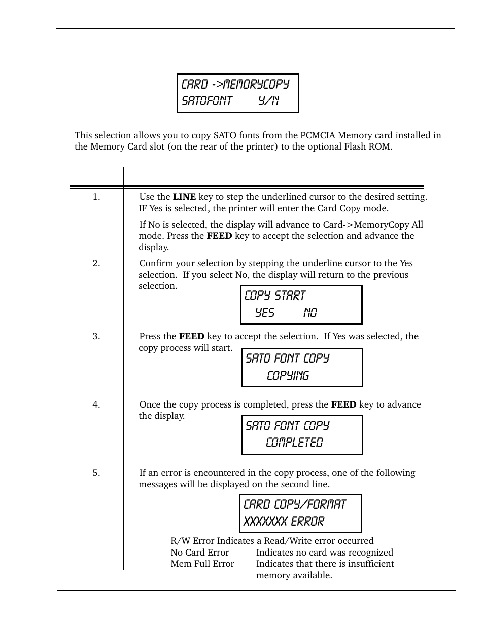 Lcd panel — card mode | SATO CL 408e User Manual | Page 39 / 219