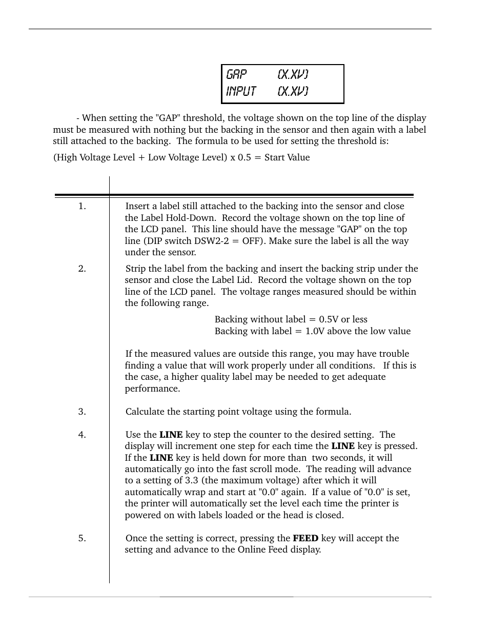 Gap [x.xv] input [x.xv, Lcd panel — service mode | SATO CL 408e User Manual | Page 46 / 219