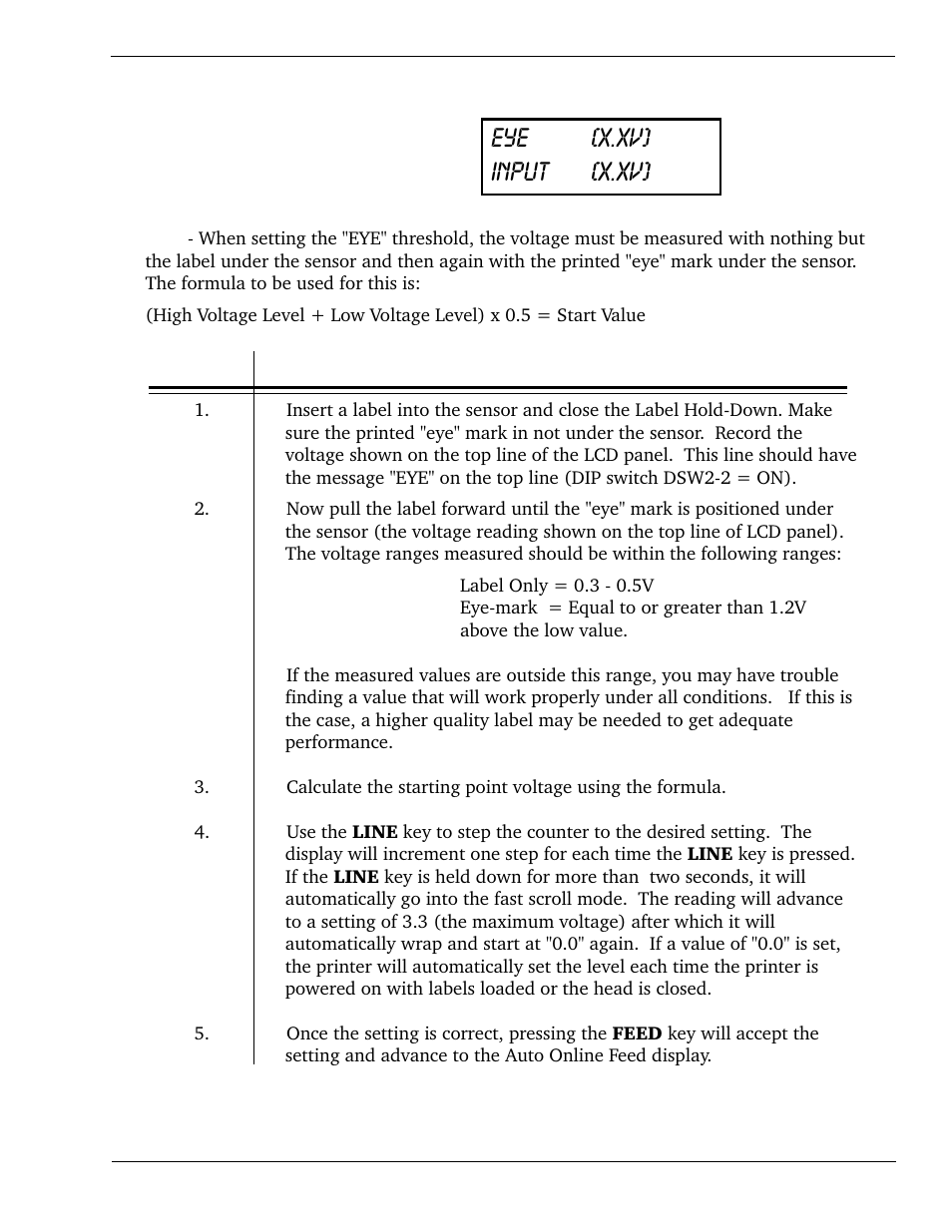Eye [x.xv] input [x.xv, Lcd panel — service mode | SATO CL 408e User Manual | Page 47 / 219