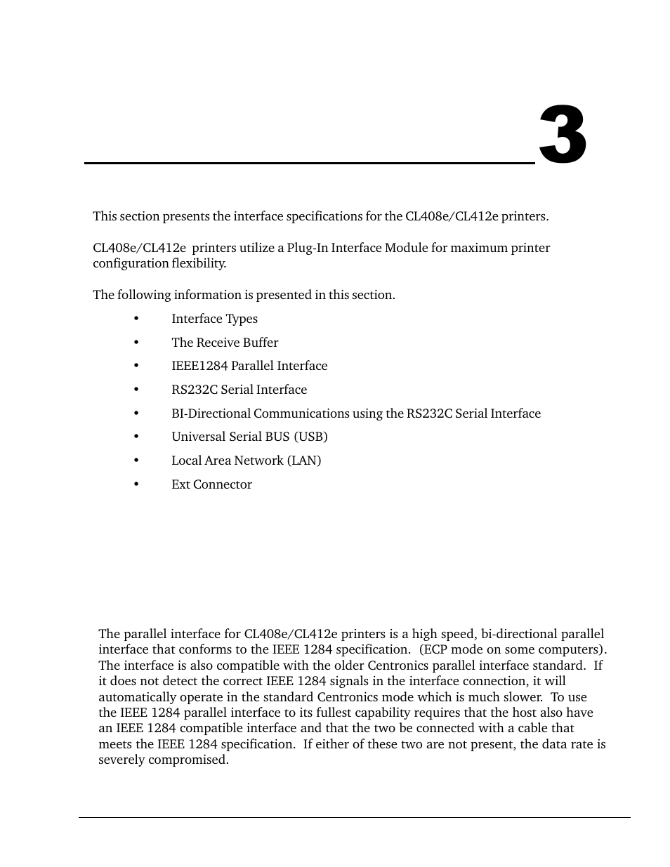 Interface specifications | SATO CL 408e User Manual | Page 61 / 219