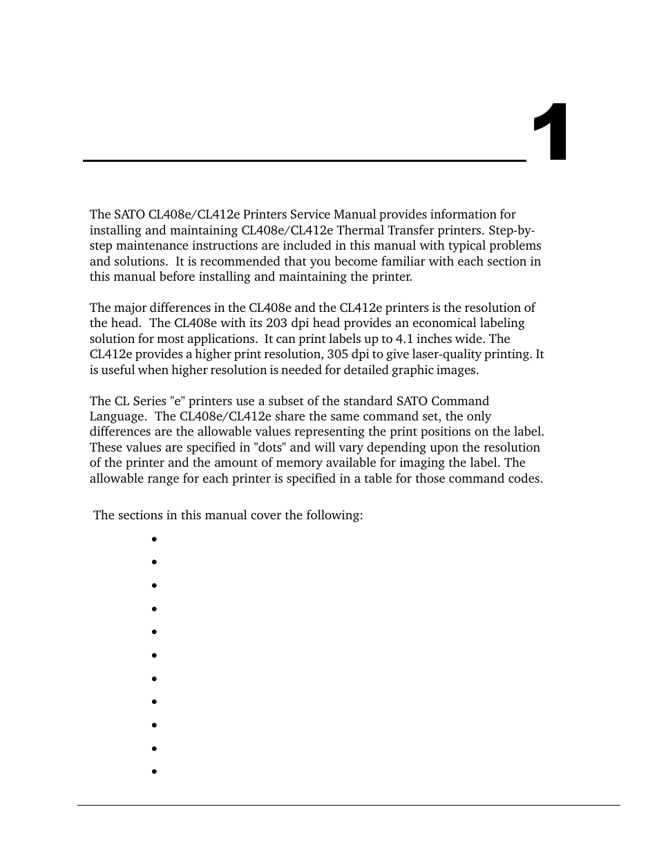 Overview & specifications, Overview and specifications | SATO CL 408e User Manual | Page 7 / 219