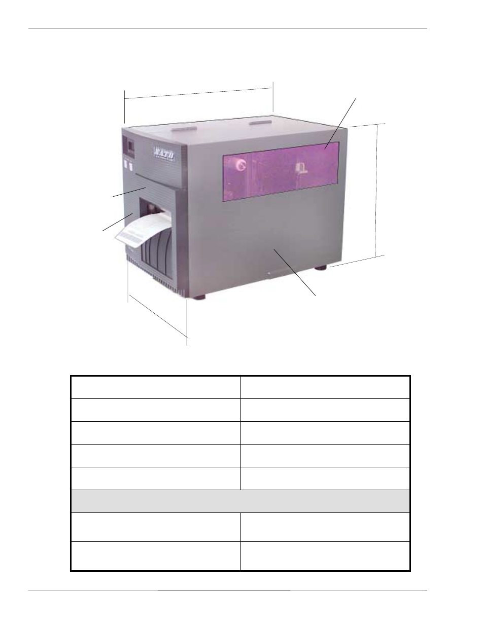 2 physical characteristics | SATO CL 408e User Manual | Page 8 / 219
