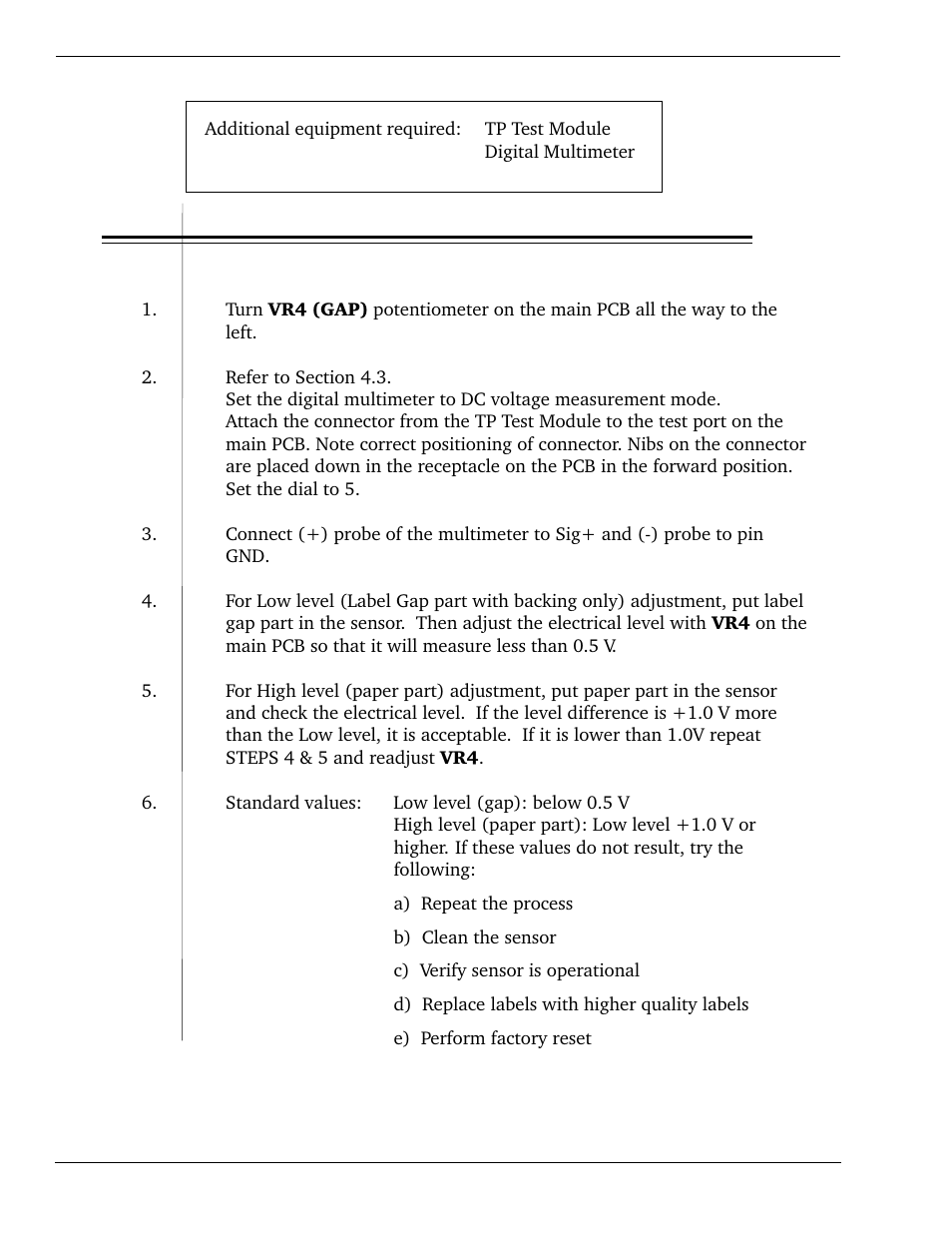 6 label gap adjustment | SATO CL 408e User Manual | Page 84 / 219