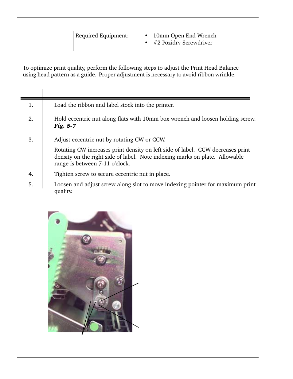 6 print head balance adjustment | SATO CL 408e User Manual | Page 98 / 219