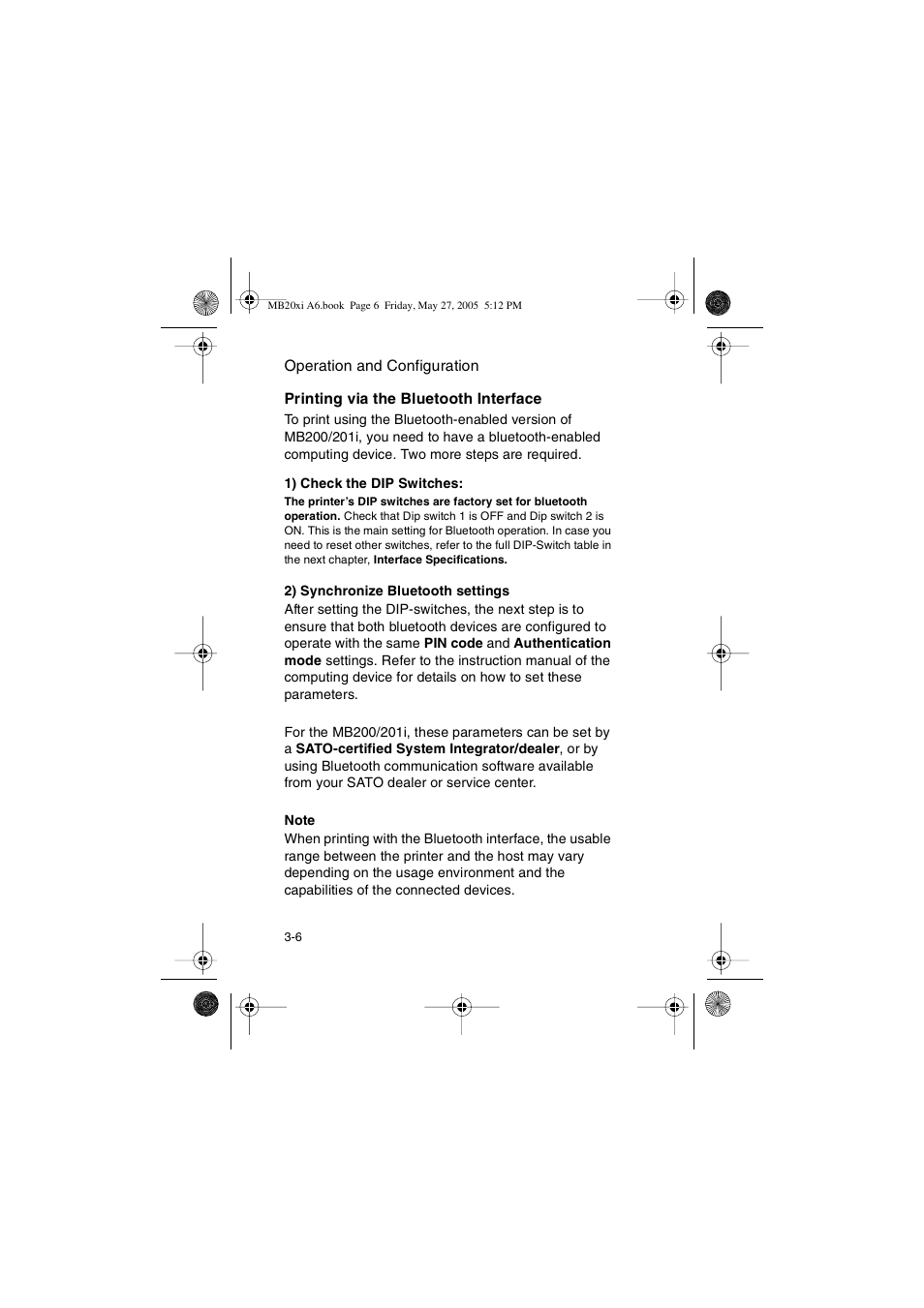 SATO MB200/201i User Manual | Page 36 / 71