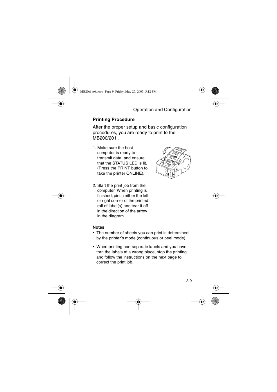 SATO MB200/201i User Manual | Page 39 / 71