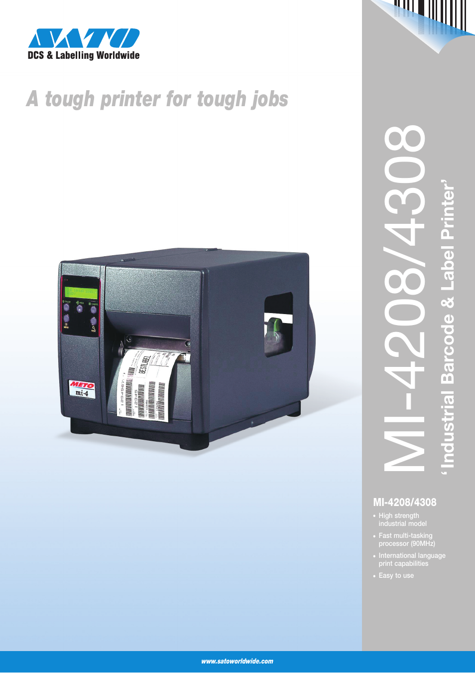 SATO MI-4208/4308 User Manual | 2 pages