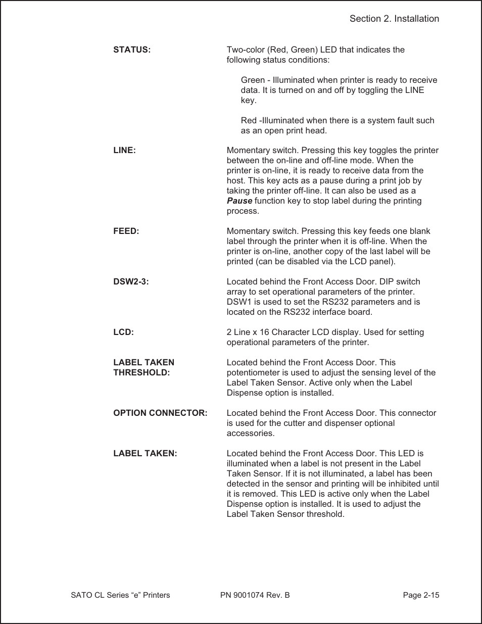 SATO CL408e User Manual | Page 32 / 103