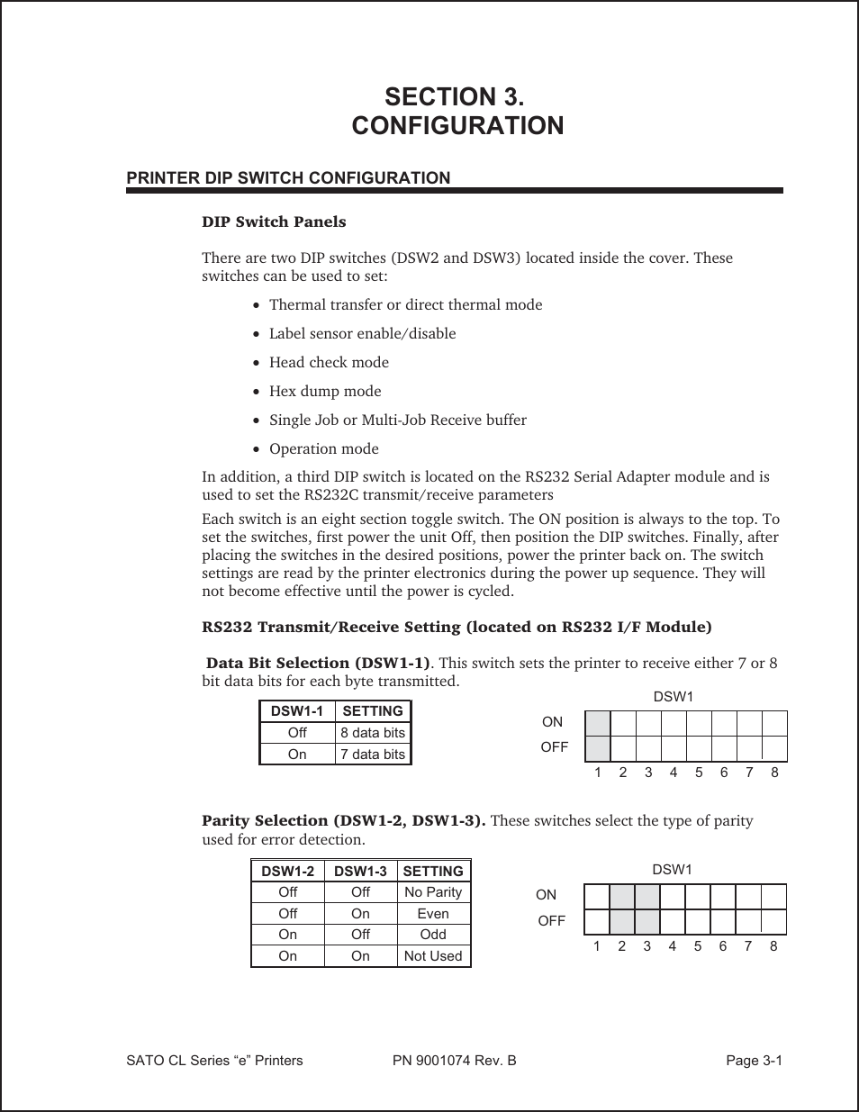 Configuration | SATO CL408e User Manual | Page 38 / 103