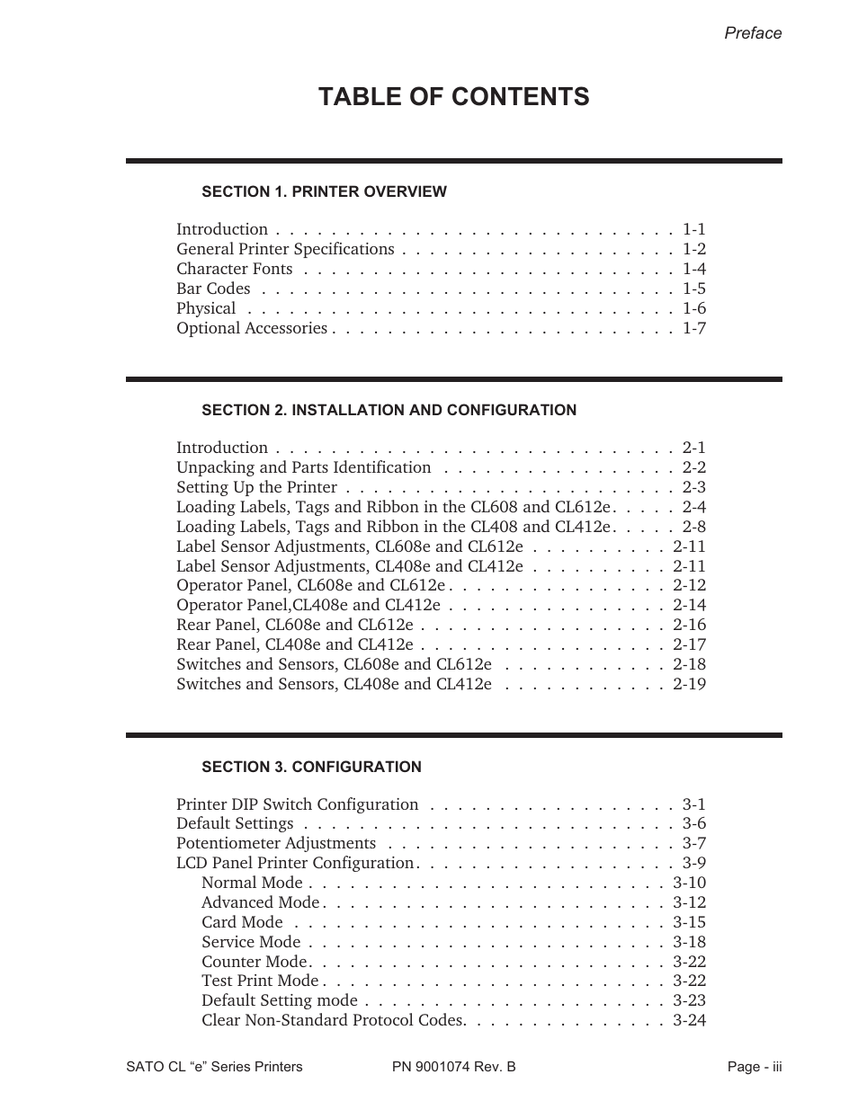 SATO CL408e User Manual | Page 6 / 103