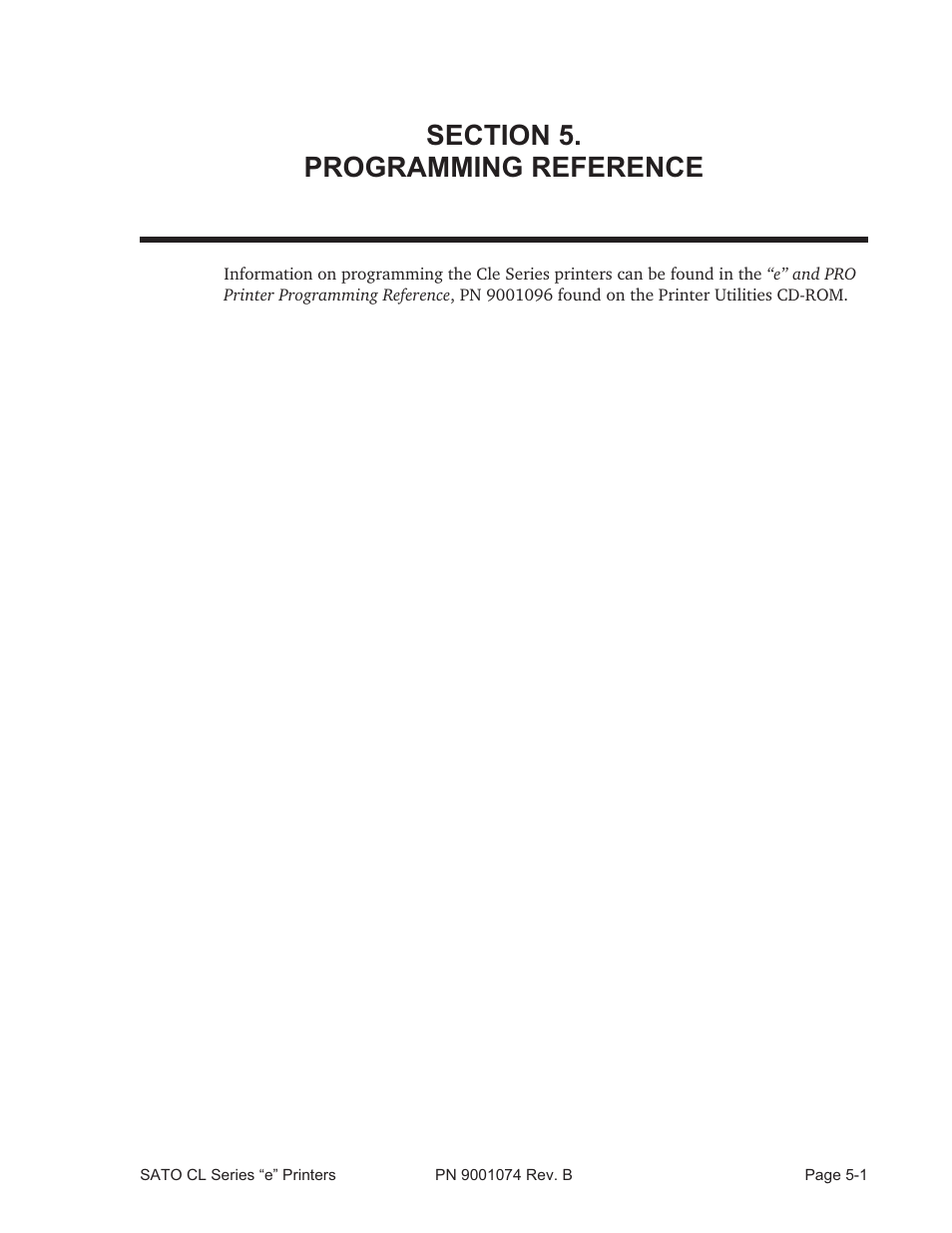Programming | SATO CL408e User Manual | Page 74 / 103