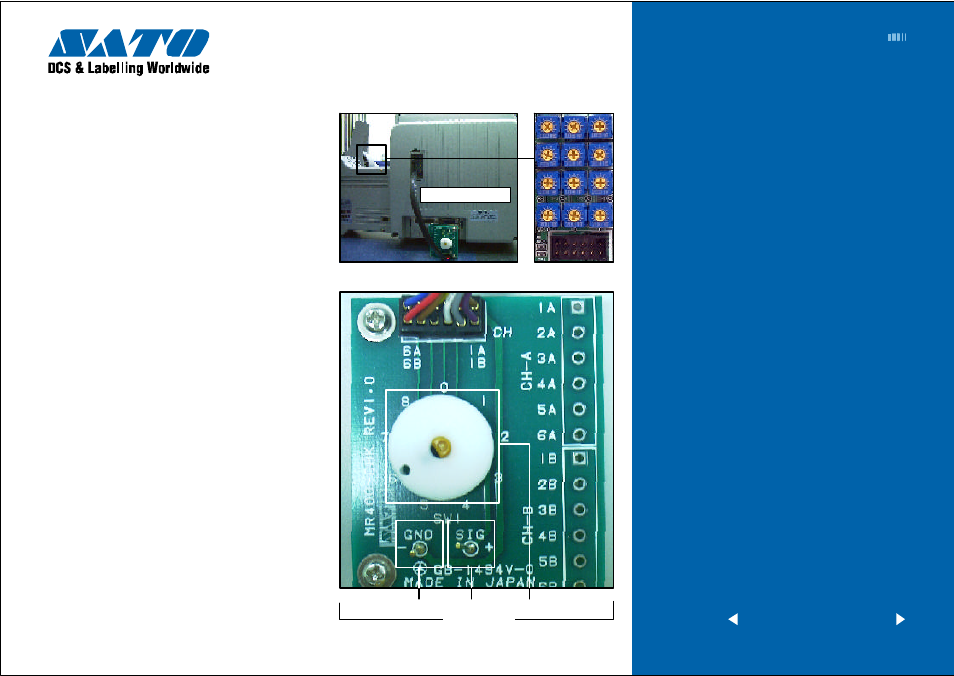 Electric checks and adjustments, Previous | home | next | SATO XL4xxe User Manual | Page 2 / 13