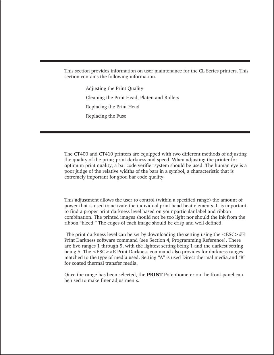 Maintenance | SATO CT410 User Manual | Page 39 / 199