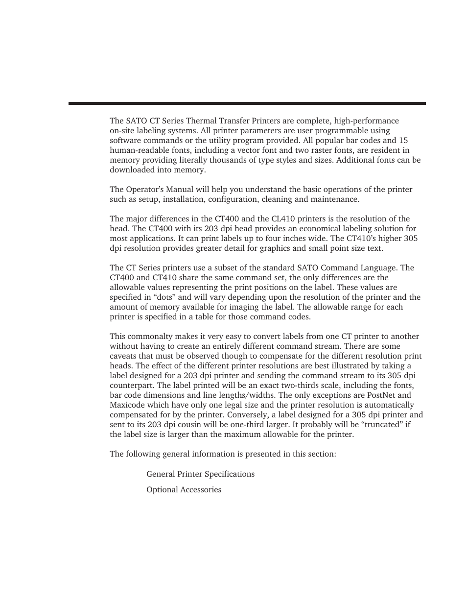 Overview | SATO CT410 User Manual | Page 9 / 199