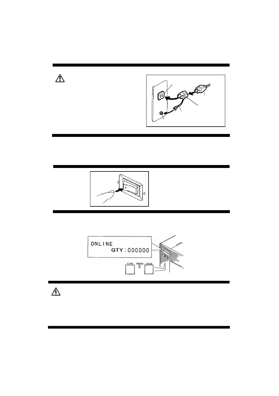 Turning the power on, Caution | SATO LM400E User Manual | Page 30 / 32