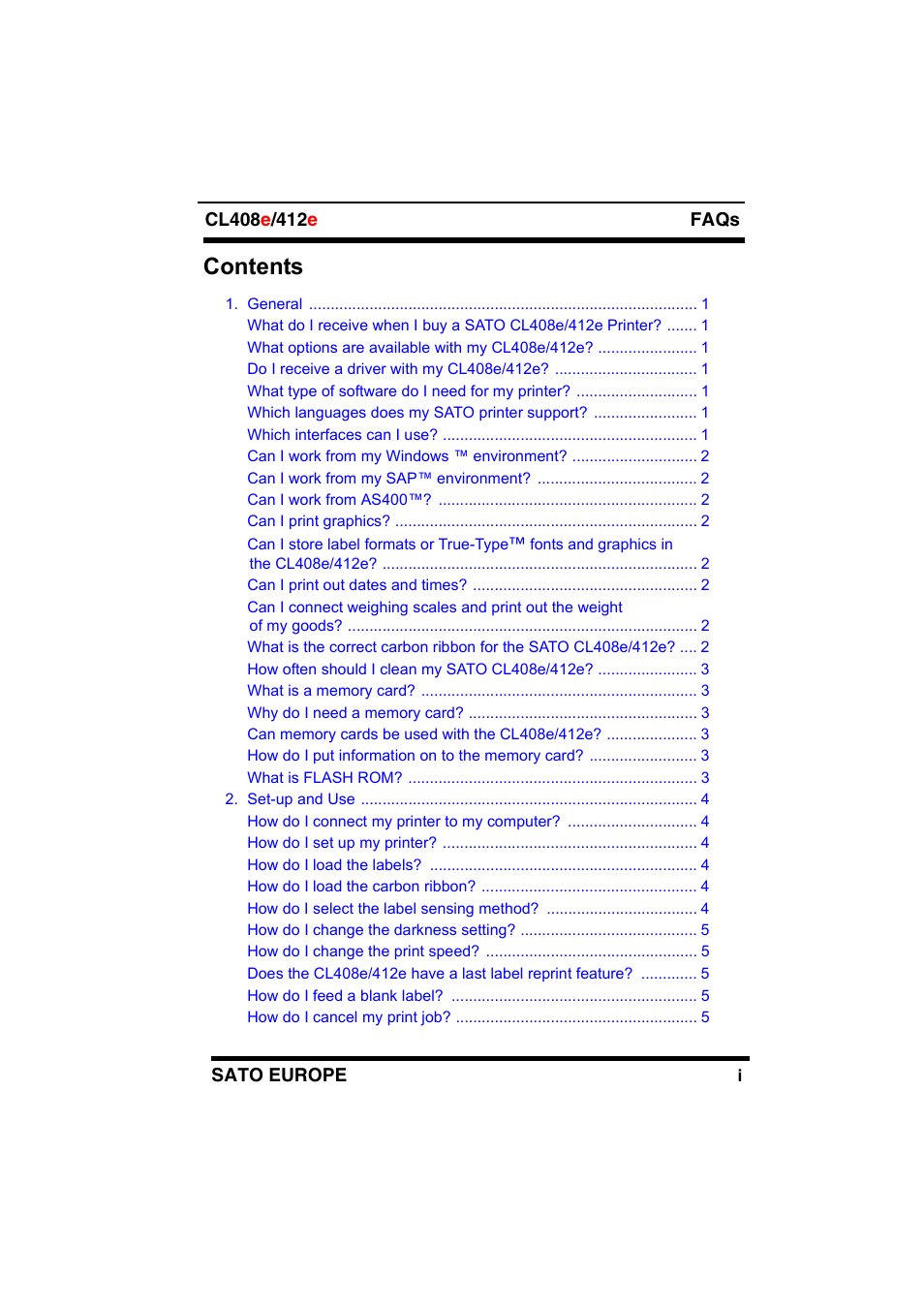 SATO CL408e/412e User Manual | Page 3 / 14