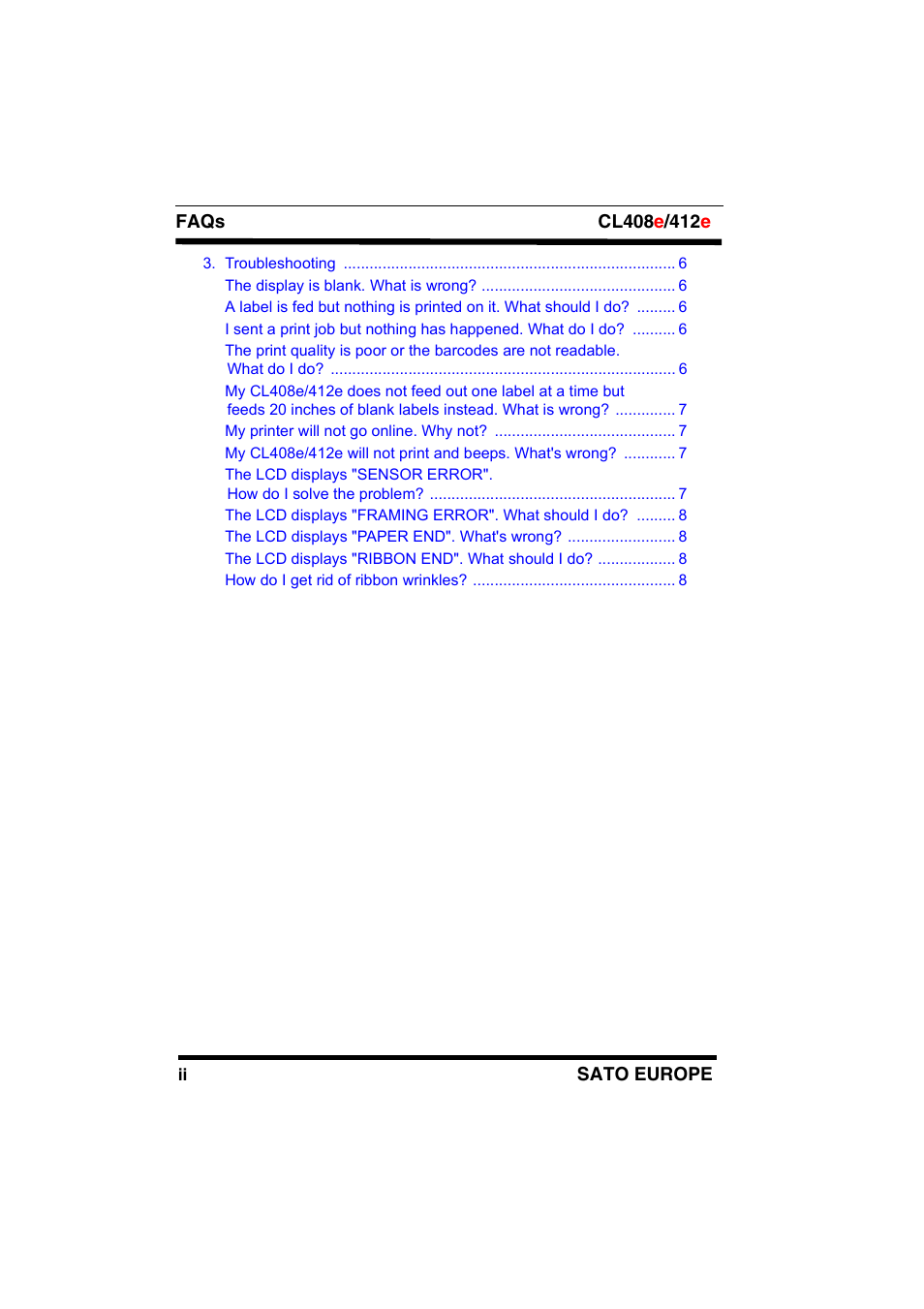 SATO CL408e/412e User Manual | Page 4 / 14