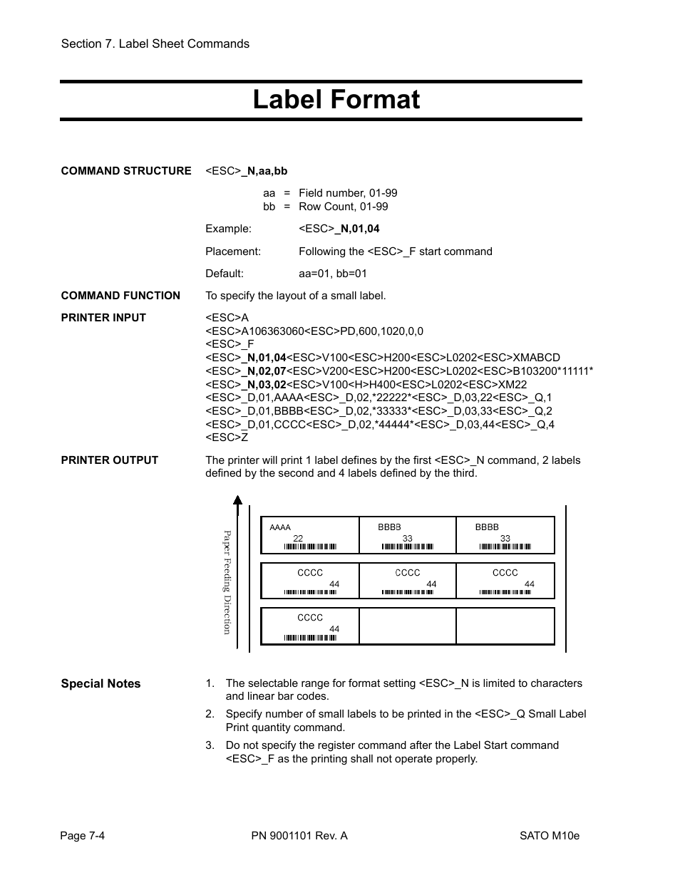 Label format | SATO M10e User Manual | Page 76 / 82