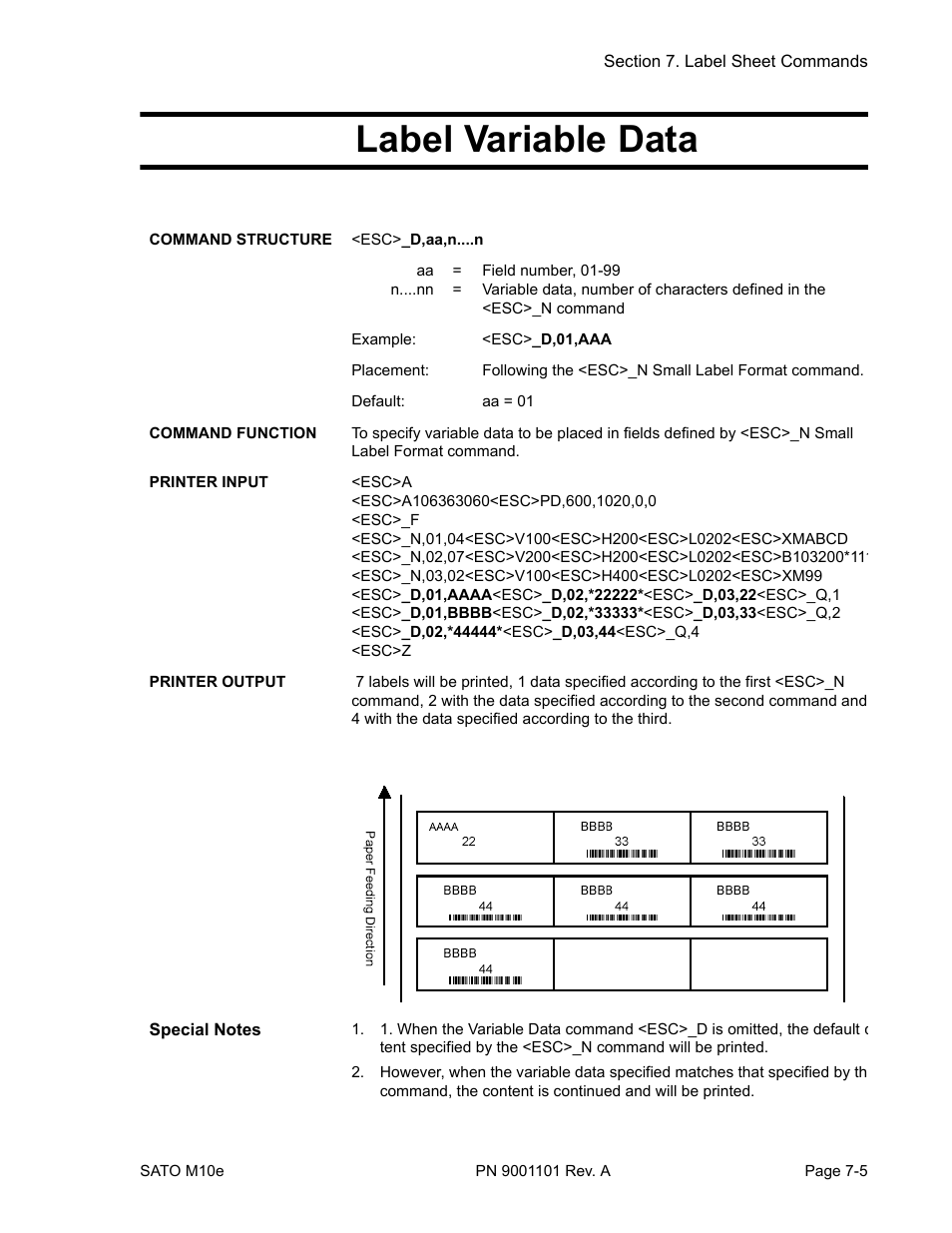 Label variable data | SATO M10e User Manual | Page 77 / 82