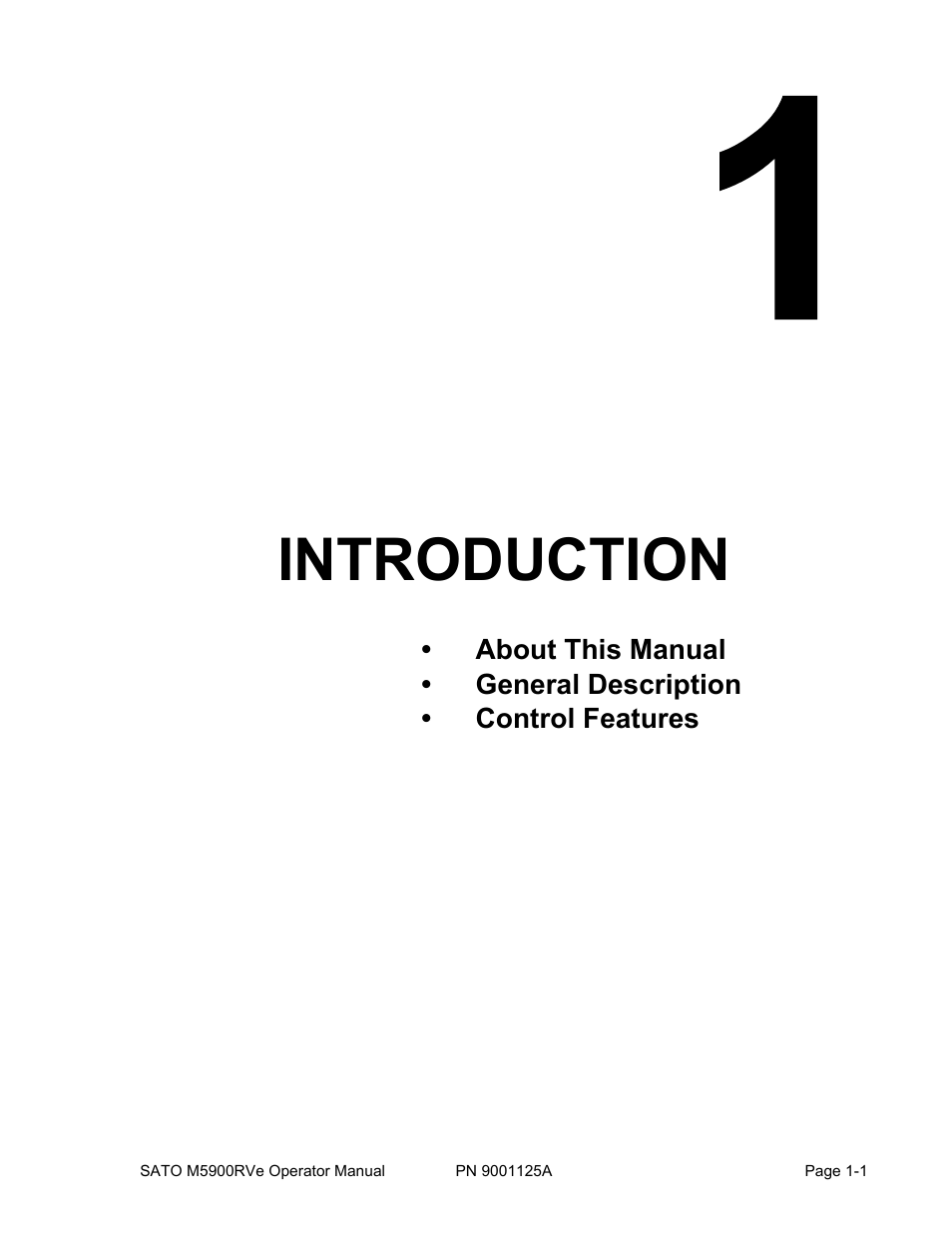 Introduction | SATO M5900RVe User Manual | Page 5 / 66