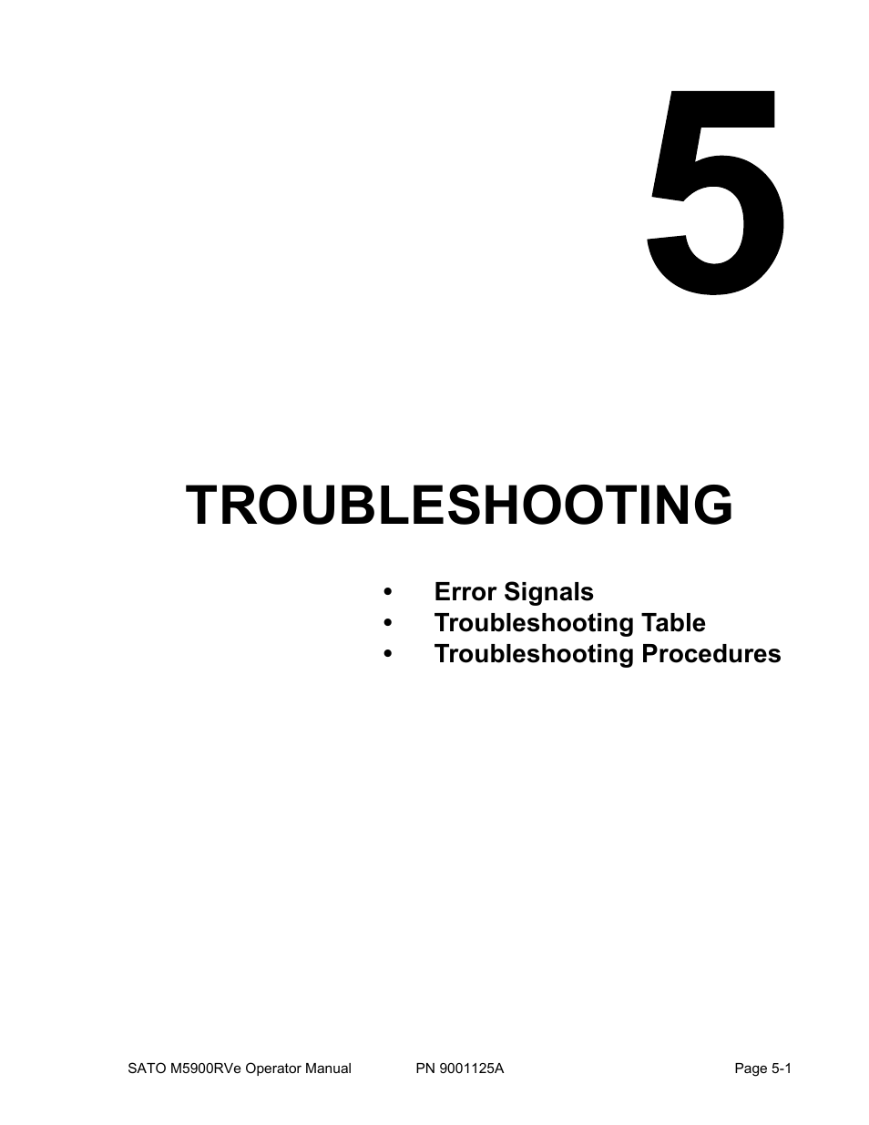 Troubleshooting | SATO M5900RVe User Manual | Page 51 / 66