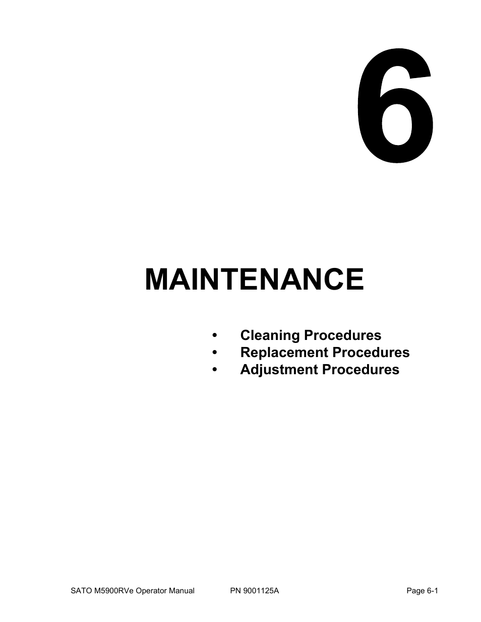 Maintenance | SATO M5900RVe User Manual | Page 59 / 66