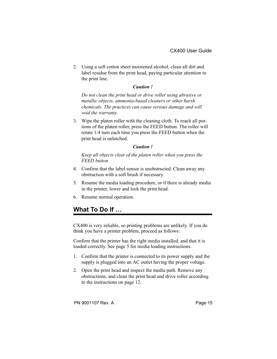 Troubleshooting, What to do if | SATO CX400 User Manual | Page 17 / 26