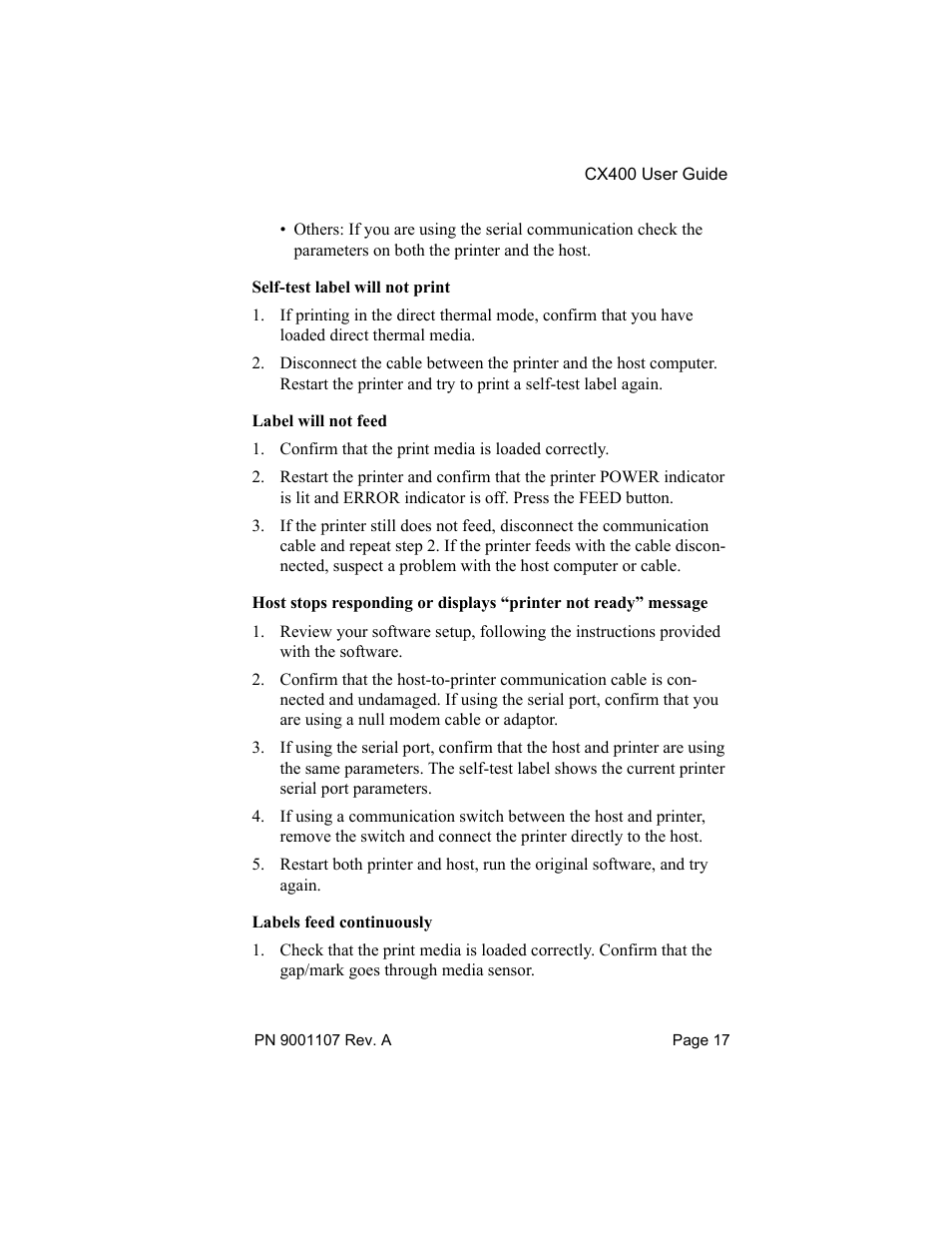 SATO CX400 User Manual | Page 19 / 26
