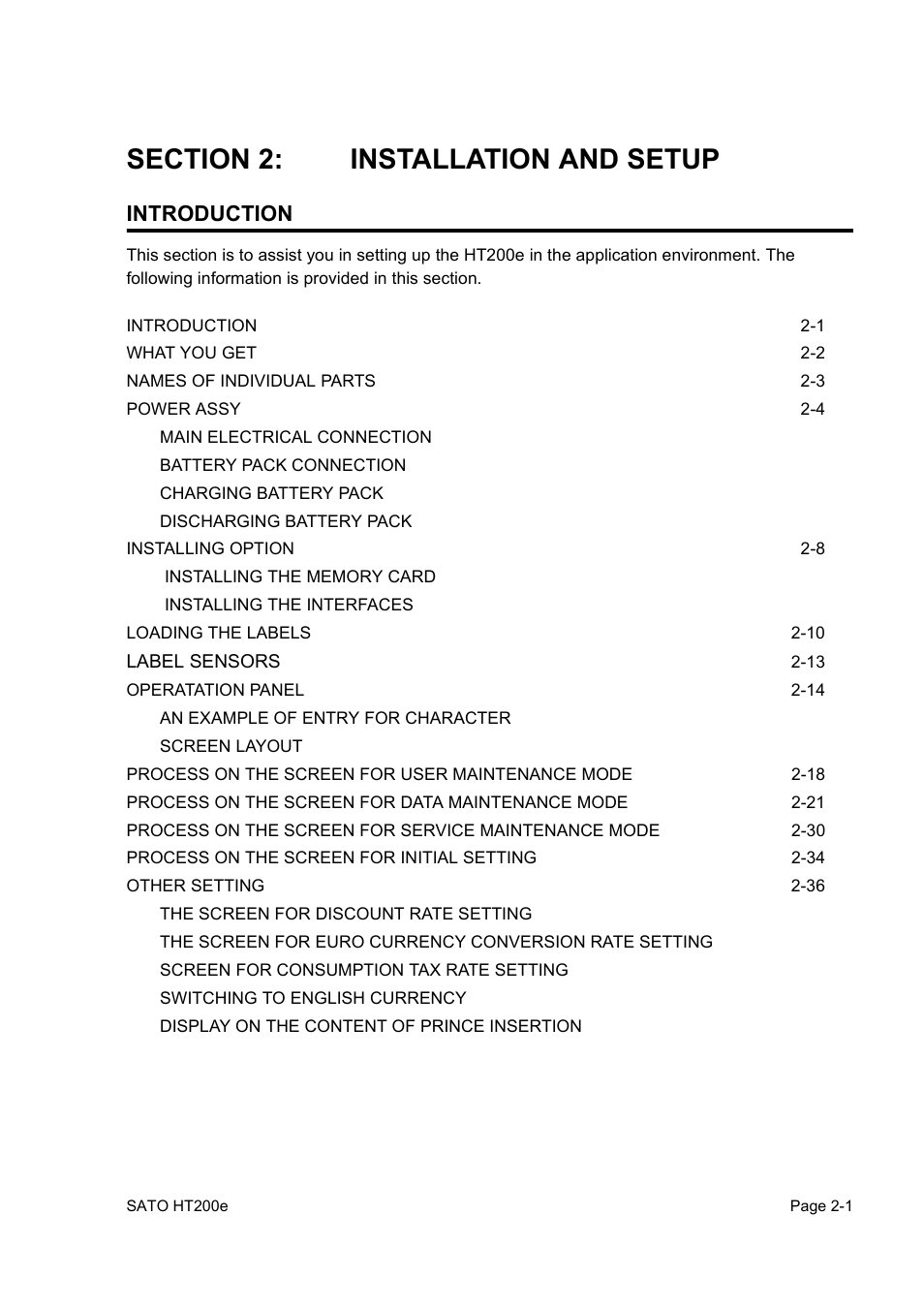 Introduction | SATO HT200e User Manual | Page 19 / 152