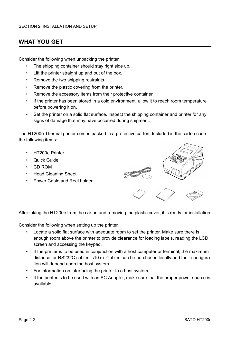 What you get | SATO HT200e User Manual | Page 20 / 152
