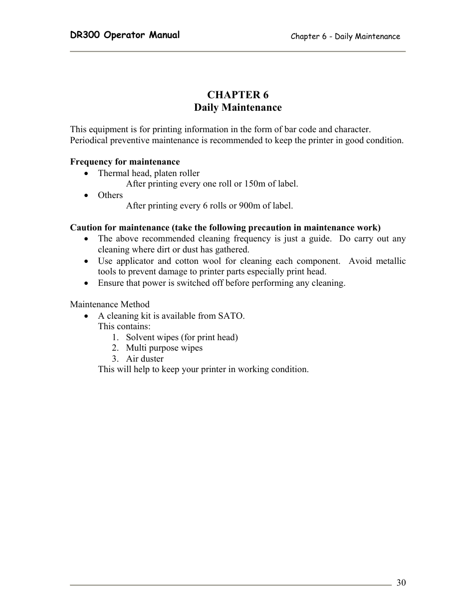 SATO DR300 User Manual | Page 32 / 96