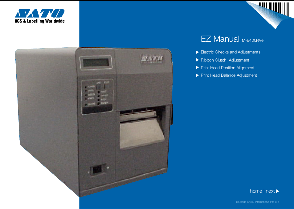 SATO M 8400RVe User Manual | 9 pages