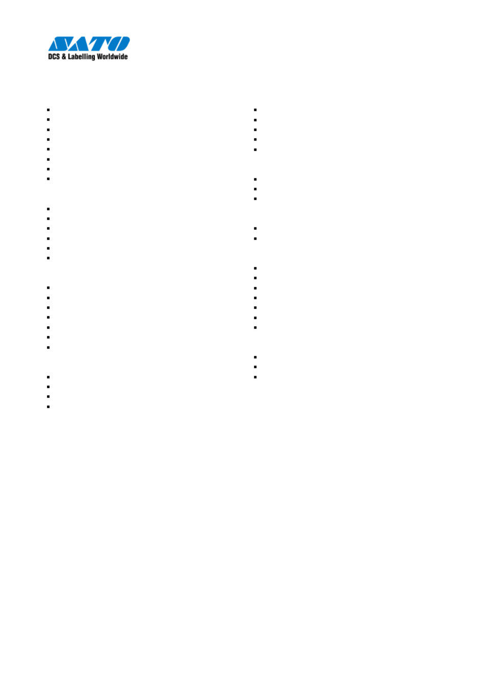 Tartget market and applications | SATO CG 408 User Manual | Page 10 / 39