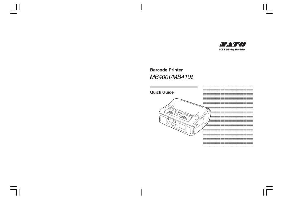 SATO MB400I User Manual | 27 pages