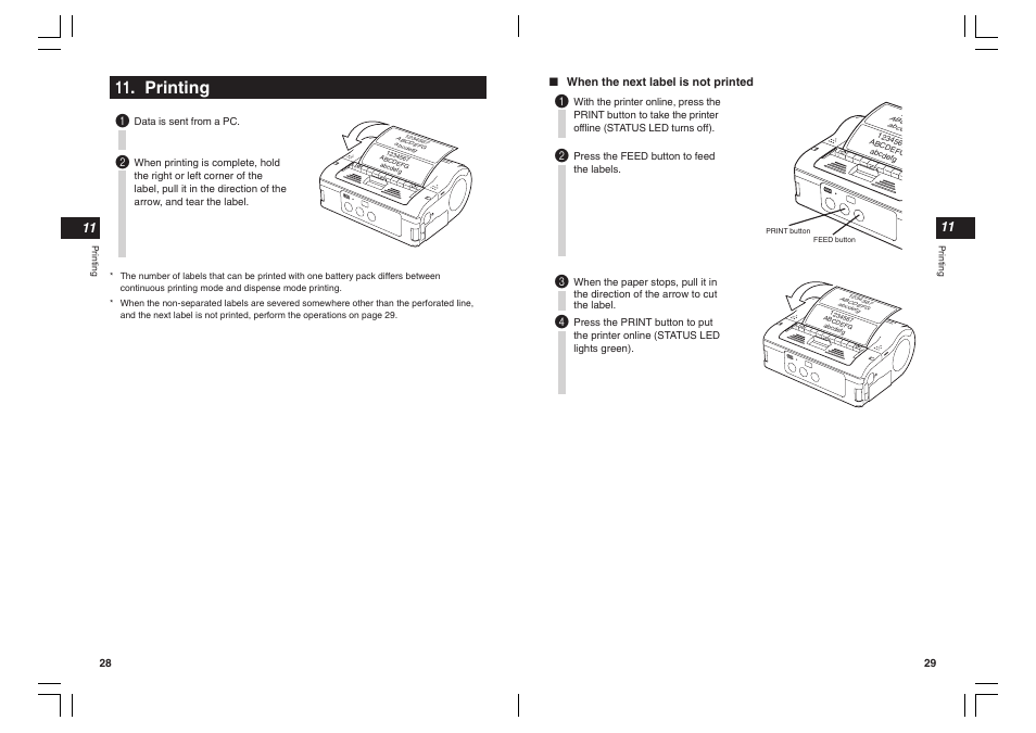 Printing | SATO MB400I User Manual | Page 15 / 27
