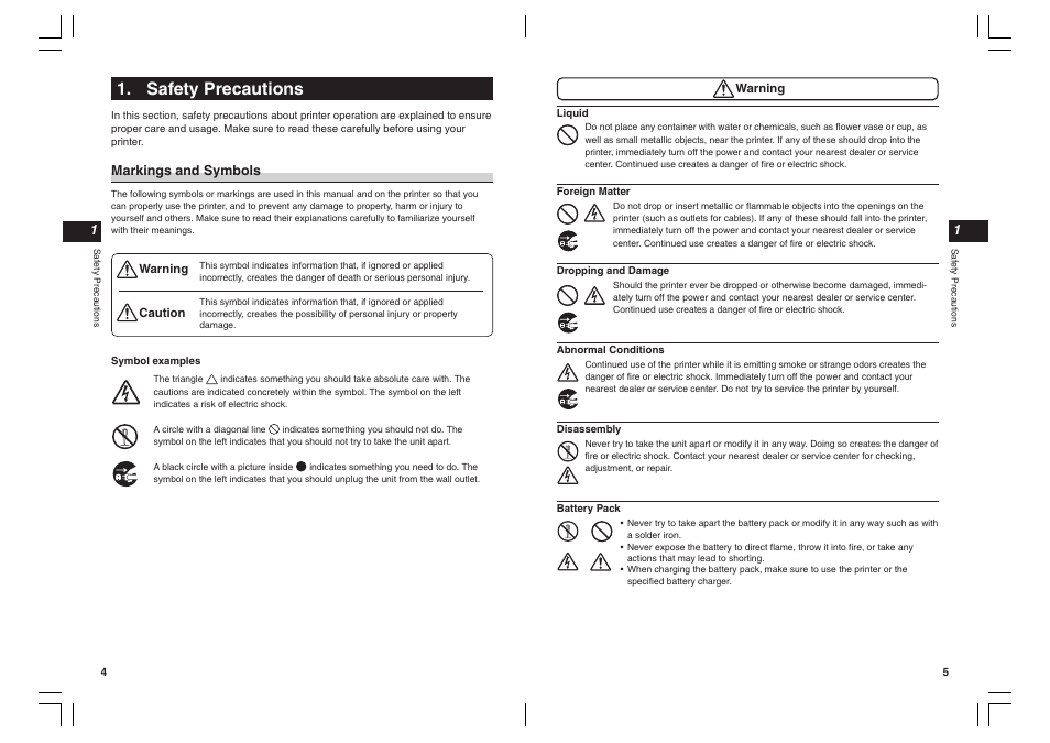 Safety precautions | SATO MB400I User Manual | Page 3 / 27