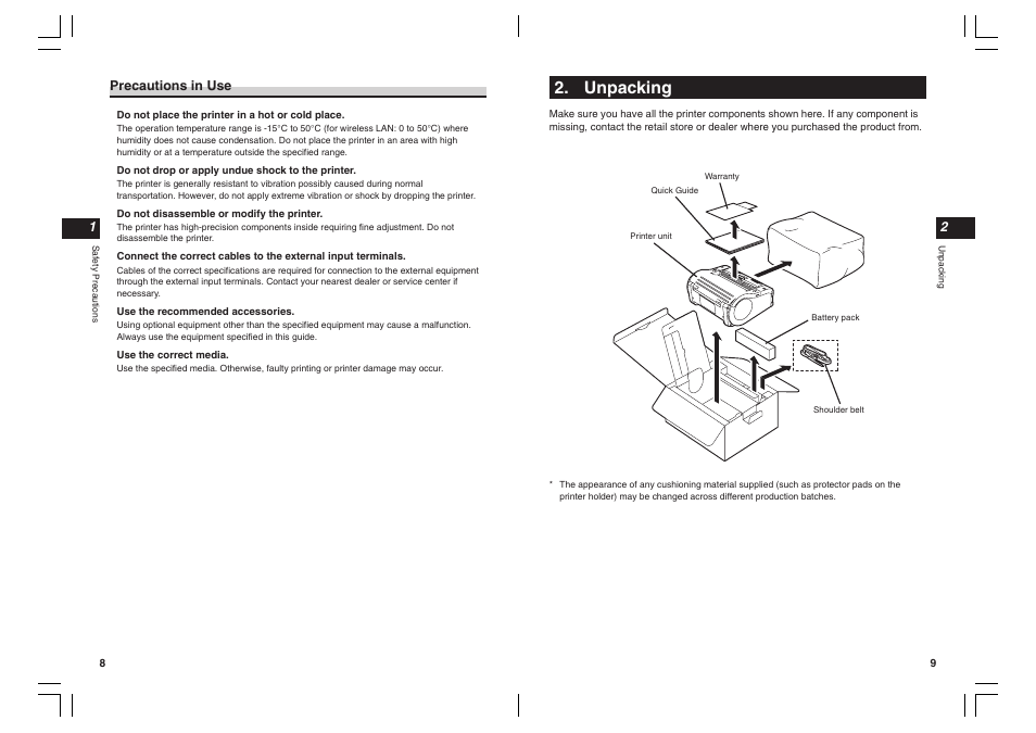 Unpacking | SATO MB400I User Manual | Page 5 / 27