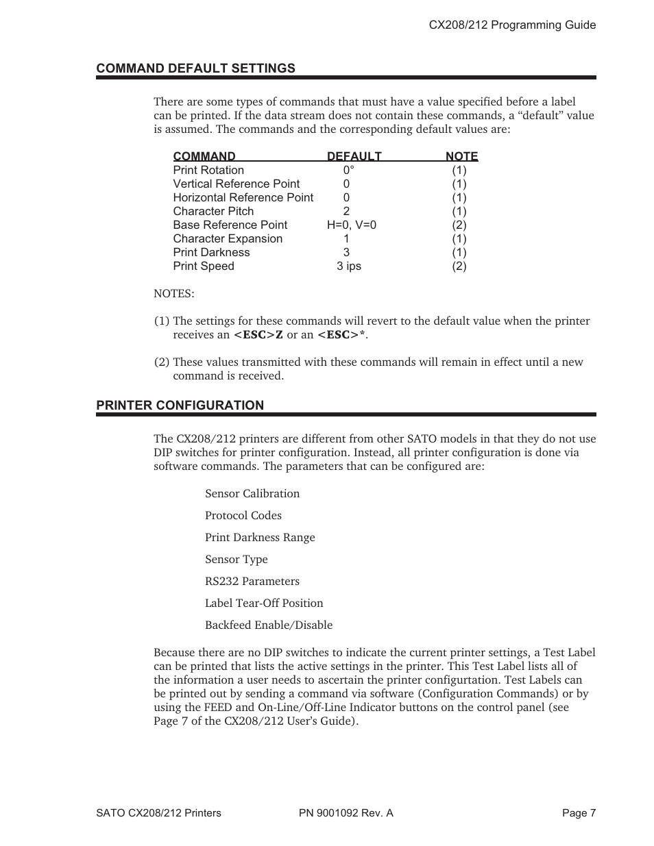SATO CX208/212 User Manual | Page 11 / 104