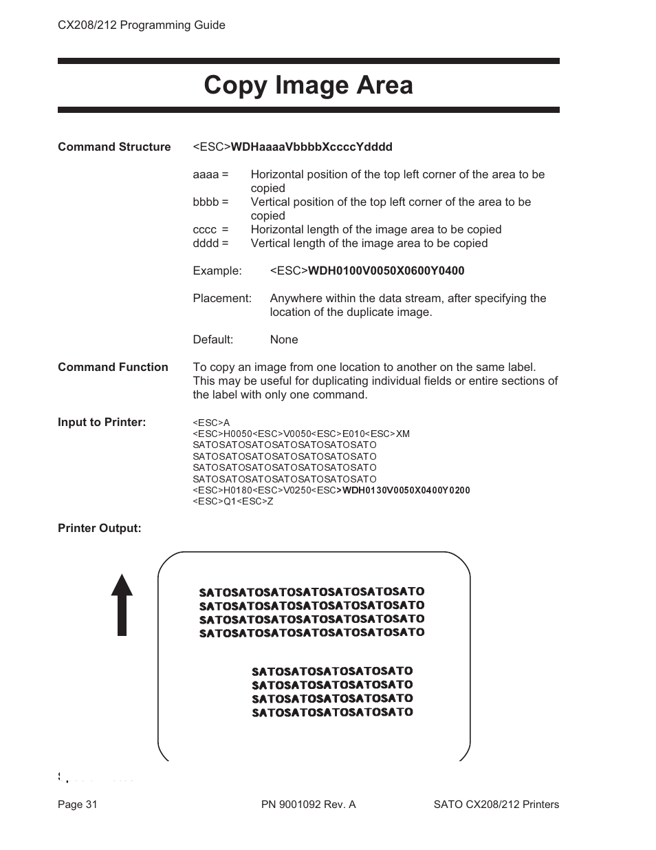 Copy image area | SATO CX208/212 User Manual | Page 35 / 104