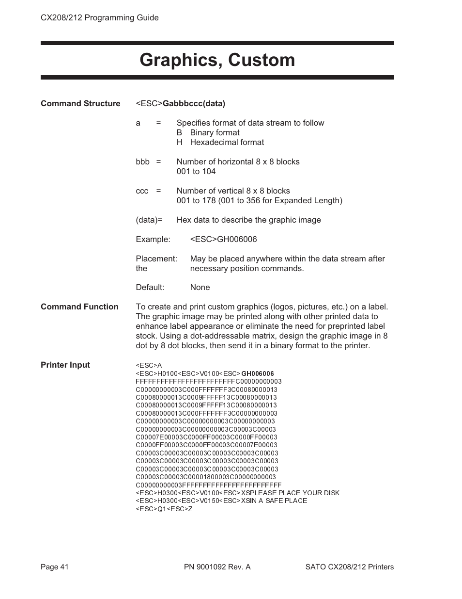 Graphics, custom | SATO CX208/212 User Manual | Page 45 / 104