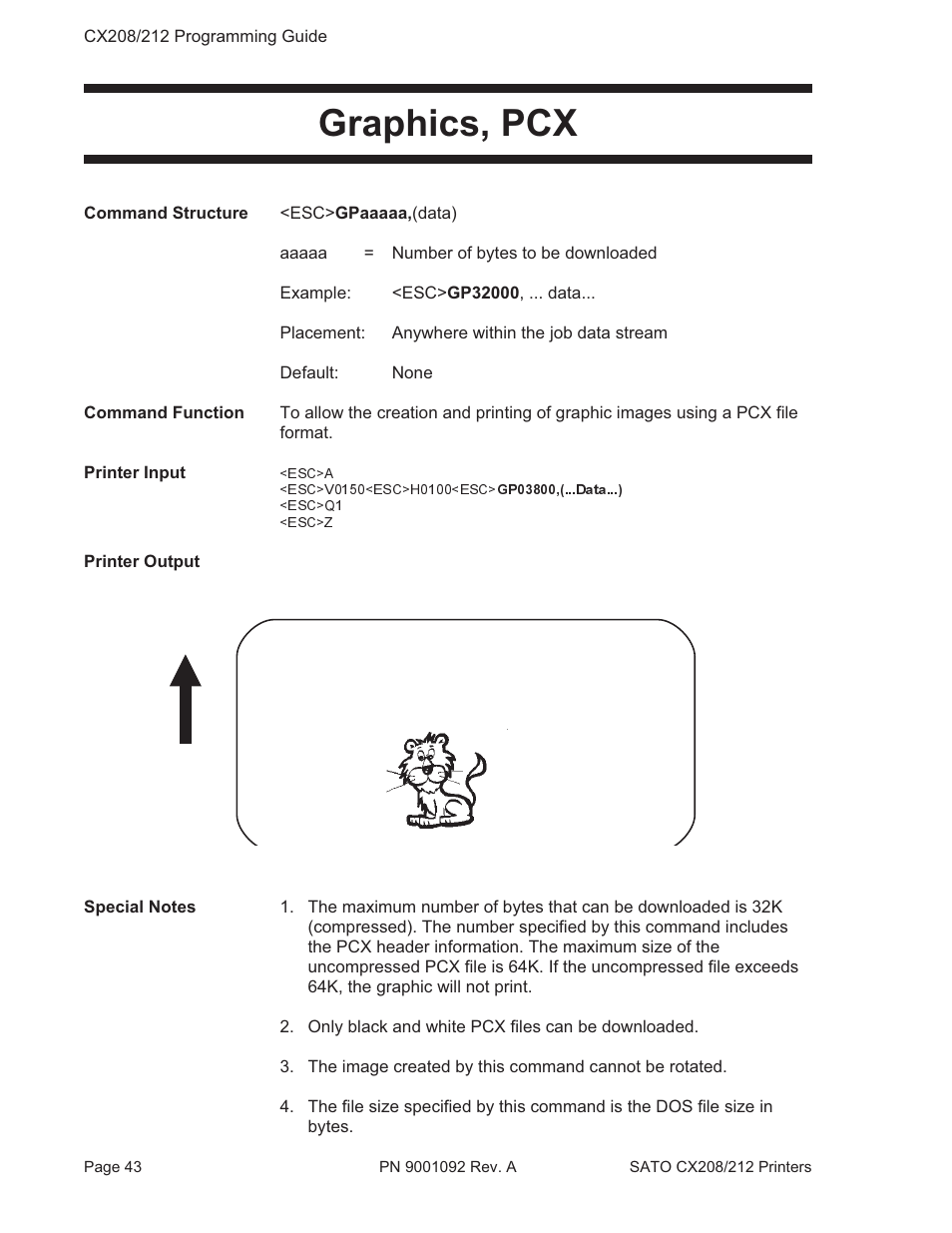 Graphics, pcx | SATO CX208/212 User Manual | Page 47 / 104