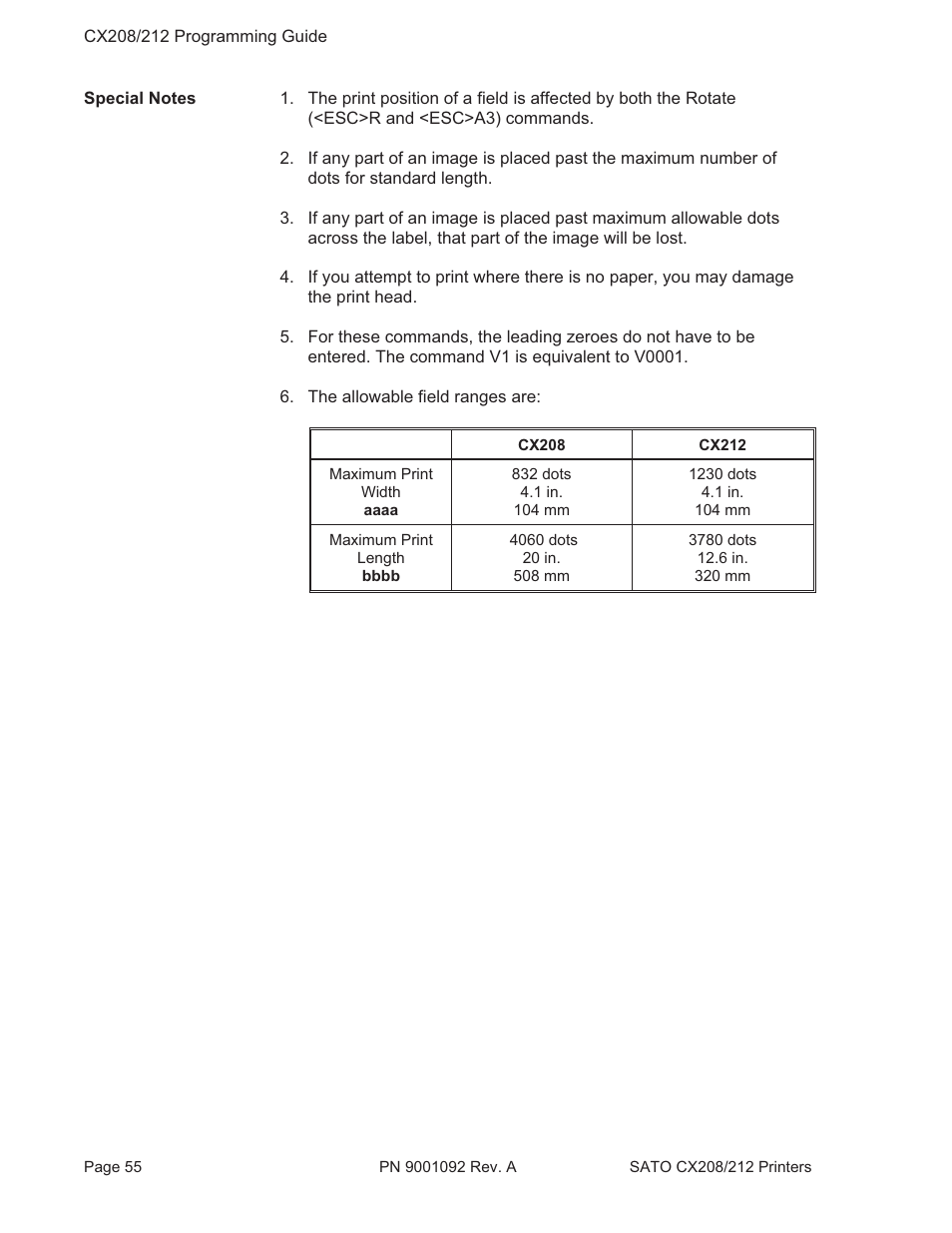 SATO CX208/212 User Manual | Page 59 / 104