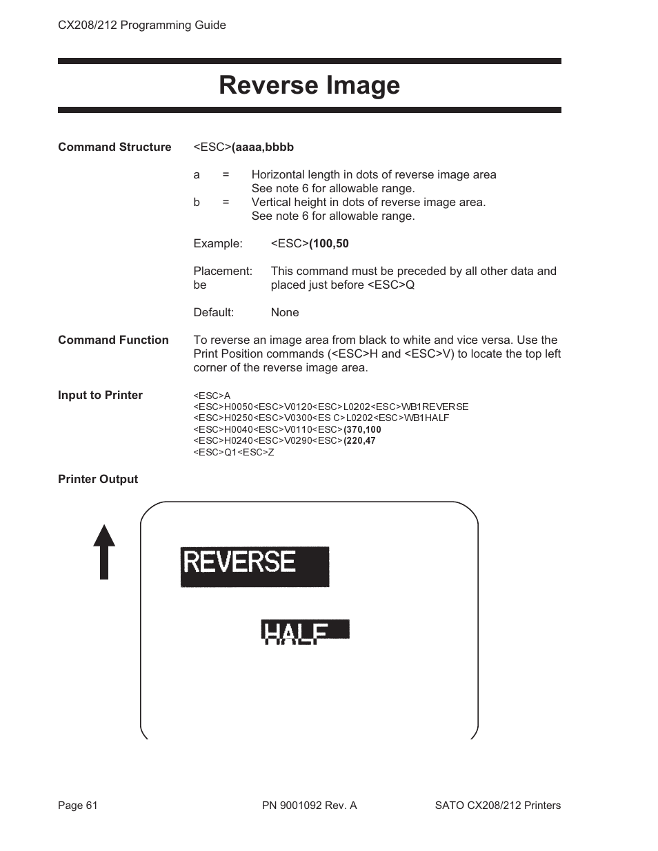 Reverse image | SATO CX208/212 User Manual | Page 65 / 104