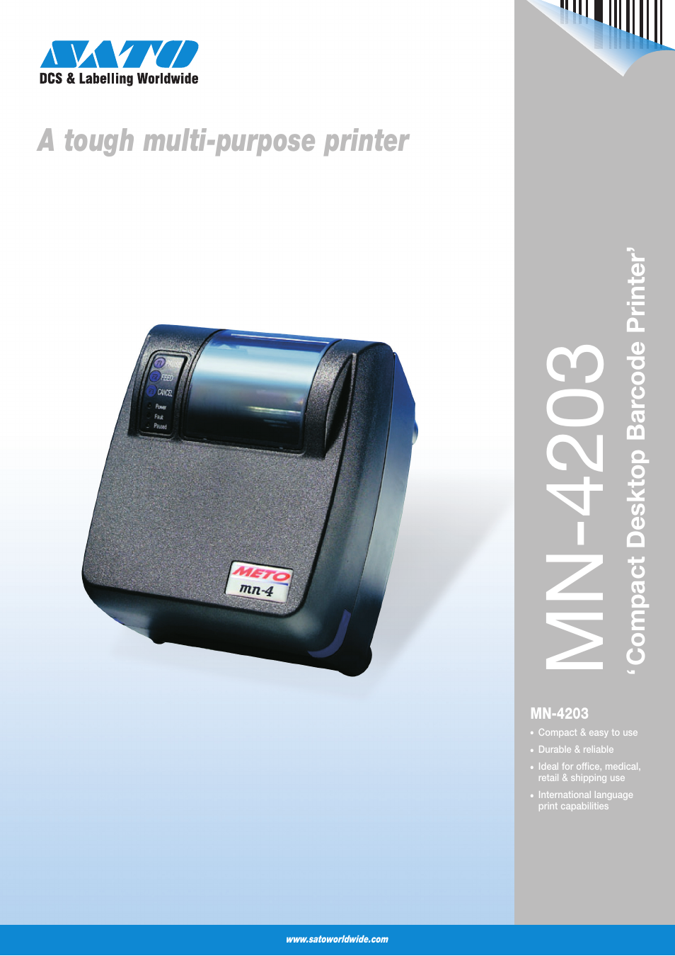SATO MN-4203 User Manual | 2 pages