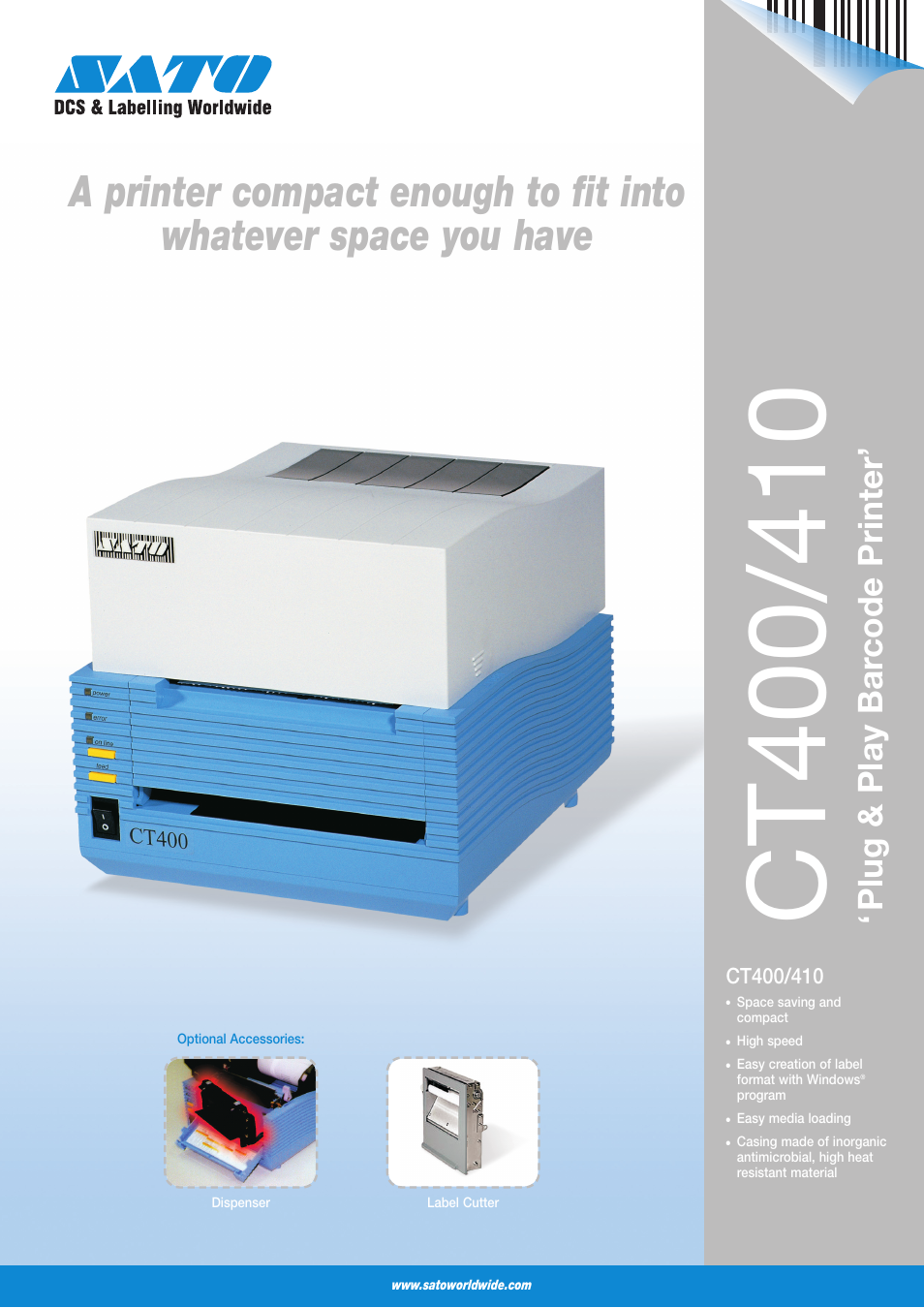 SATO CT400/410 User Manual | 2 pages
