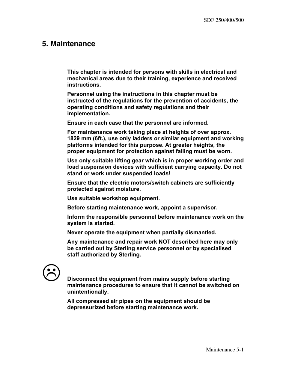 Sterling SDF 250 User Manual | Page 38 / 72