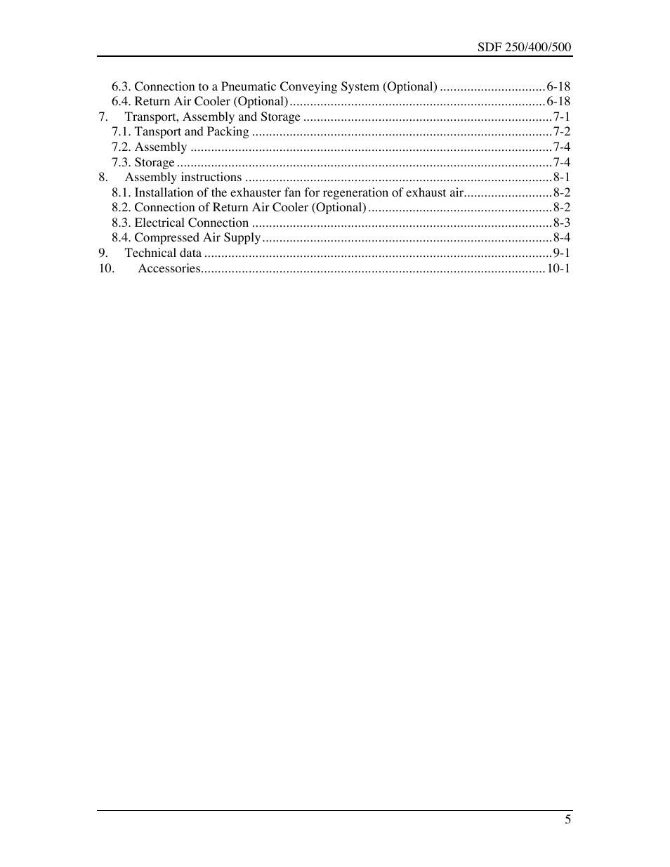 Sterling SDF 250 User Manual | Page 5 / 72