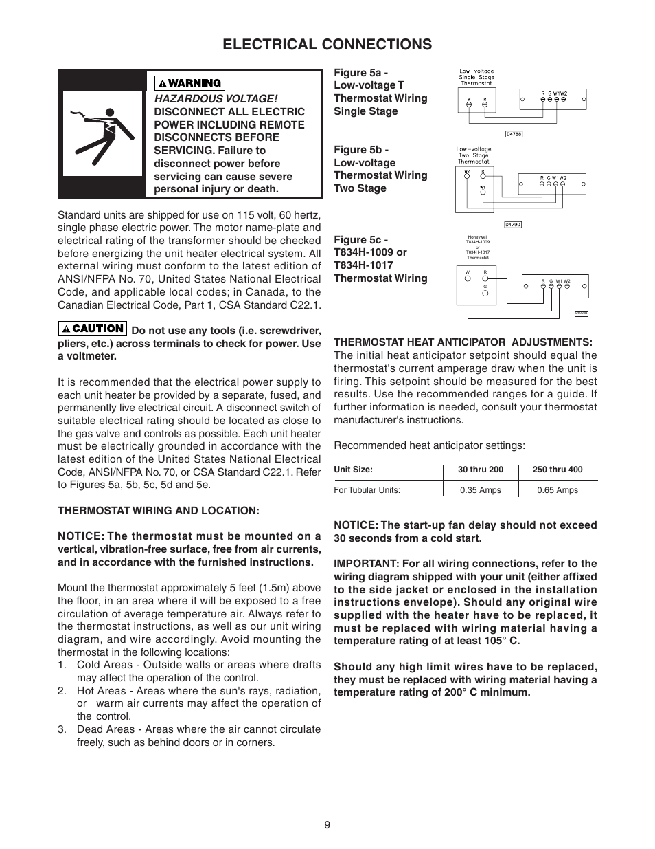 Electrical connections | Sterling TF-300 User Manual | Page 9 / 28